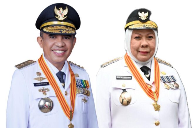 
					Anwar Hafid dan Reny A Lamadjido, Gubernur dan Wakil Gubernur Sulteng Periode 2025-2030. (Foto: Istimewa)