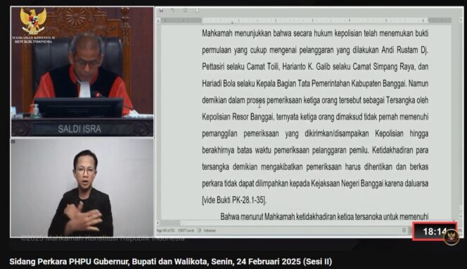 
					Sadli Sira Majelis Hakim MK, (Foto: Istimewa)