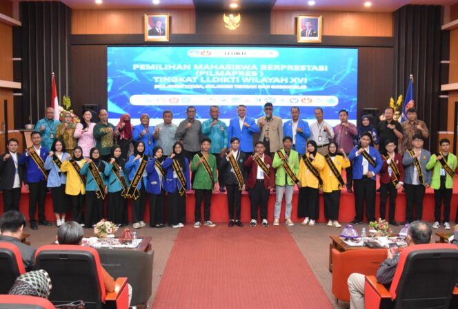 
					Foto Bersama Peserta dan Panitia Pilmapres LLDIKTI Wilayah XVI Tahun 2025 di Universitas Tadulako, (Foto: Istimewa)