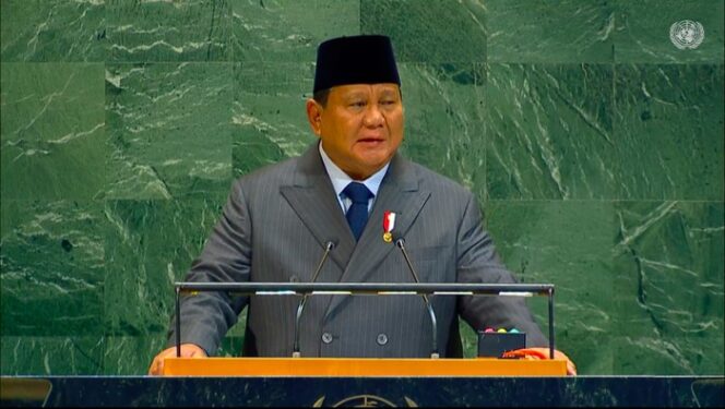 
					Presiden Prabowo Saat Menyampaikan Pidato Di KTT PBB, (Foto: Istimewa)