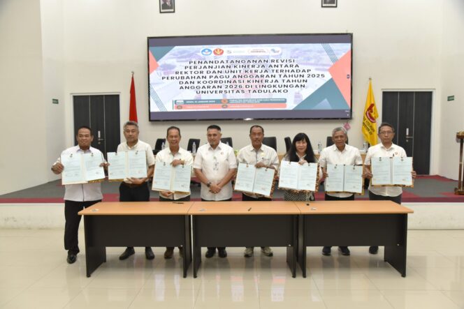 
					Rektor dan seluruh unit kerja sebagai tindak lanjut atas perubahan pagu anggaran Tahun Anggaran 2025. (Foto: Istimewa)
