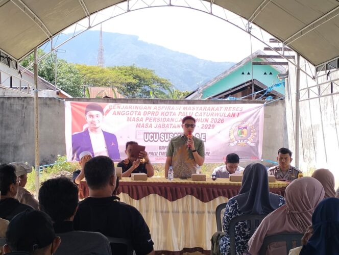 
					Anggota DPRD Kota Palu Ucu Susanto, SE. Melakukan Reses Di Dapil I Palu Timur - Mantikulore. (Foto: Karama.id)