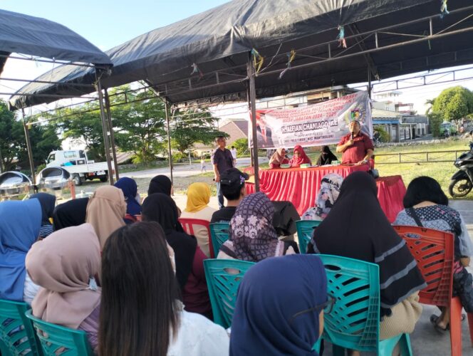 
					Anggota DPRD Kota Palu, Alfian Chaniago, S.E., menggelar kegiatan penjaringan aspirasi masyarakat (reses) di Lapangan BTN Roviga, Kelurahan Tondo, Kecamatan Mantikulore. (Foto: Karama.id)