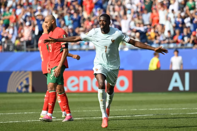 
					Ousmane Dembélé Mencetak Gol Kedua di Laga Prancis VS Maroko. (Foto: Istimewa)