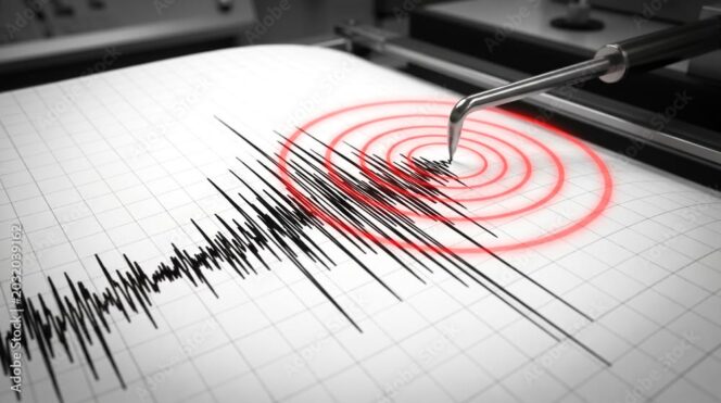 
					Seismograf merekam aktivitas getaran gempa bumi. Gempa tektonik berkekuatan magnitudo (M) 7,7 mengguncang wilayah Nagekeo, Nusa Tenggara Timur (NTT), Sabtu (15/8/2026), dan berpotensi memicu Tsunami. (Foto: Istimewa)