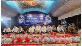 Gubernur Sulawesi Tengah Anwar Hafid Mengikuti Maulid Akbar Nabi Muhammad SAW bersama Keluarga Besar Alkhairaat Kabupaten Tolitoli. (Foto: Istimewa)