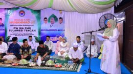 Wakil Gubernur Sulawesi Tengah dr. Reny A. Lamadjido, Sp.PK., M.Kes., Menghadiri Silaturahmi Kebangsaan dan Maulid Nabi Muhammad SAW yang digelar Pengurus Wilayah Ikatan Alumni Pergerakan Mahasiswa Islam Indonesia (PW IKA PMII) Sulteng. (Foto; Istimewa)
