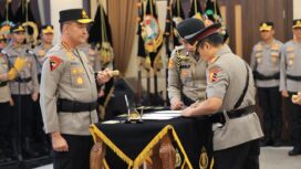 Kapolri Jenderal Suyudi Ario Seto Memimpin Serah Terima Jabatan Sejumlah Perwira Tinggi (Pati) dan Perwira Menengah di Rupattama Mabes Polri. (Foto: Istimewa)